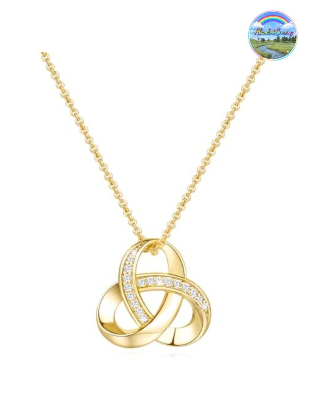 14k Gold Plated Infinity Necklace with CZ Cubic Zirconia